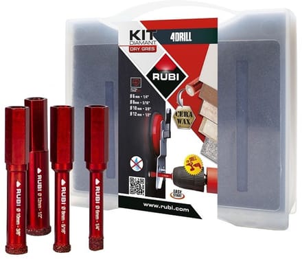 Rubi tegelboorset 6, 8, 10 en 12 mm HEX - Diamantboor tegels