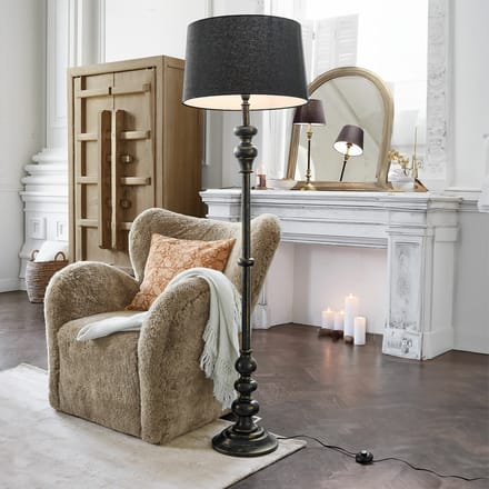 LOBERON Staande lamp Reville antiekzwart