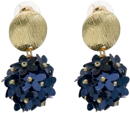 Oorbellen bloemen – blauw – 3,5x2,5 cm
