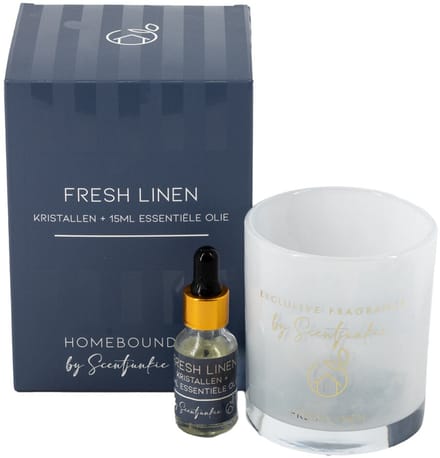Geur kristallen met 15ml essentiële olie 'Fresh linen'