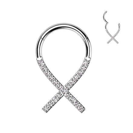 Piercing titanium ribbon lint 1.2x8 - zilver - LMPiercings