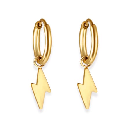 Oorringen Bliksem | Stainless Steel Goud