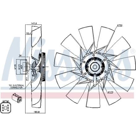 Koppeling, radiatorventilator NISSENS 86131