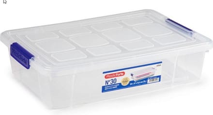 PlasticForte Opbergbox met deksel - 5 liter - organizer - transparant - opberger - 26 x 40 x 8,5 cm