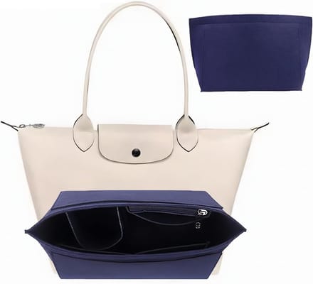 Tasorganizer met meerdere vakken - ruime organizer voor handtas (Blauw, M)