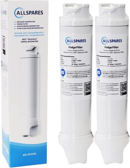 AllSpares Waterfilter (2x) voor Koelkast geschikt voor AEG-Electrolux EWF02 / 8079467042