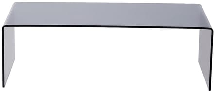 Vente-unique Salontafel van gebogen gehard gerookt glas - Zwart - ALONZO