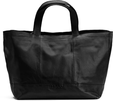 Lederen Mini shopper Hiba zwart - MUUD