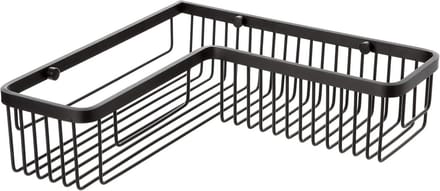 Rechthoekige hoekopbergmand aluminium zwart