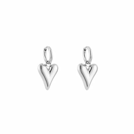 Bijoutheek Oorhangers Hart Zilver