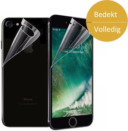 Screenprotector geschikt voor Apple iPhone 7 - Voor- en Achterkant 360 Graden Glas PET Folie Screenprotector Transparant 0.2mm 9H (Full Screen Protector)