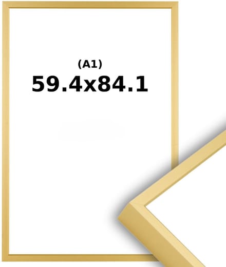 Wissellijst Mat Champagne Goud A1 - 59,4 x 84,1cm - Ontspiegeld Acrylite - Professional