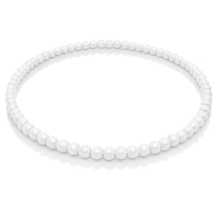 Witte houten kralen ketting 90cm