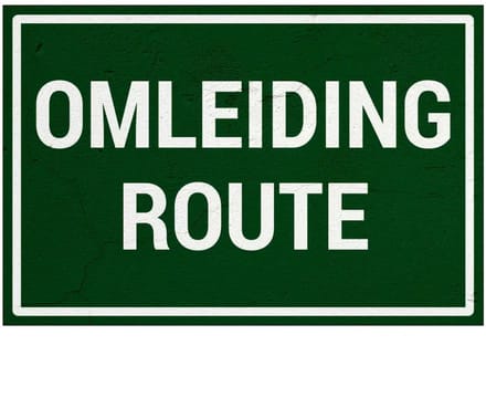 Omleiding route bord | Sign Again materiaal | 45 x 30 cm