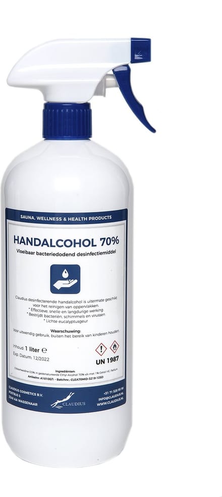 Handalcohol spray 70% - 1 liter met spraykop