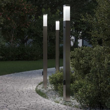 vidaXL Bolderverlichting met sensor en stopcontact 3 stuks 110 cm
