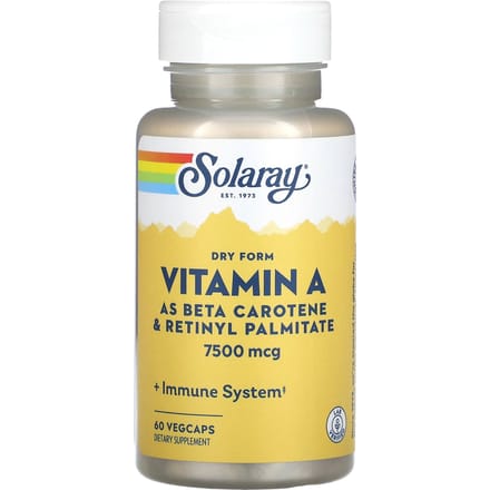 Droge formulering Vitamine A, 7.500 mg, 60 plantaardige capsules