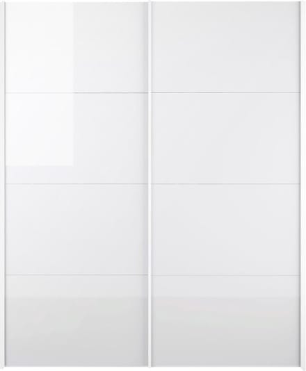 Veto kledingkast 2-deurs B 182 cm, wit en wit hoogglans.
