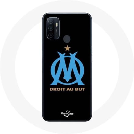 Coque Oppo A53 - Maniacase - Logo Olympique de Marseille - Rigide - Noir - Protection noir