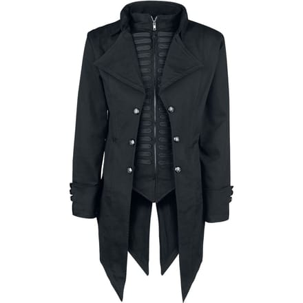 Poizen Industries - Gothic Legerjas - Barnes Coat - S tot 4XL - voor Mannen - zwart