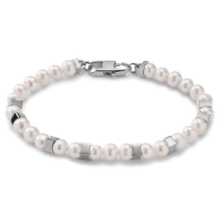 Lucleon - Heren - Roestvrij Staal Armband - Wit