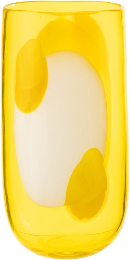 J-Line vaas Mona - glas - transparant/geel - small