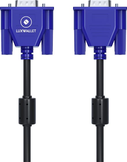 LUXWALLET UltraVision - VGA Kabel - 1.5 Meter - VGA naar VGA - Zwart/Blauw