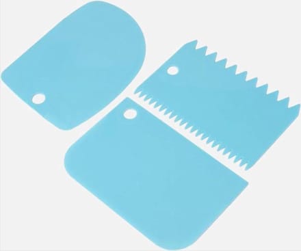 *** Set van 3 Deegschrapers - Bakken Bakker - Wit - Perfect voor Fondant & Deeg Bakken!" - Heble®