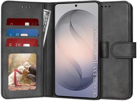 Hoesje geschikt voor Samsung Galaxy S26 Plus - Techsuit Diary Book Wallet Case - Zwart
