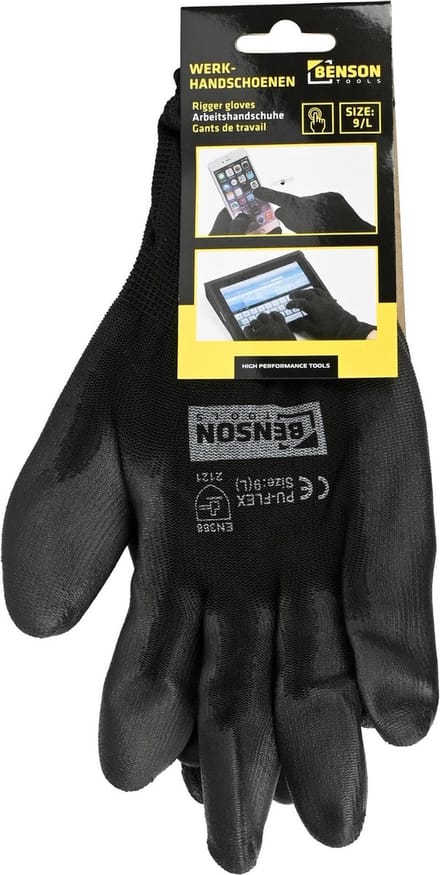 Benson Winterhandschoenen - Touchscreen - Waterdicht - Slipvast - Maat L - Zwart