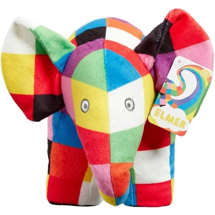 Elmer olifant knuffel, formaat 17 cm