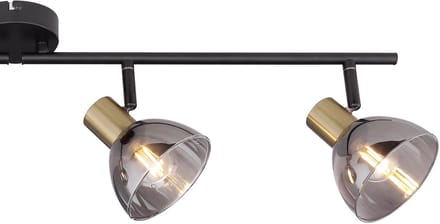 Spot - zwart - Jay - glas metaal smoke glas - kleurglas-lamp - E14 - 54305-4 - Globo