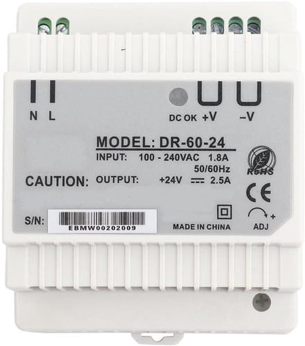 Vt products - Dr-60-24 DIN-railmontage - Schakelende voeding - Stevige AC DC Shell