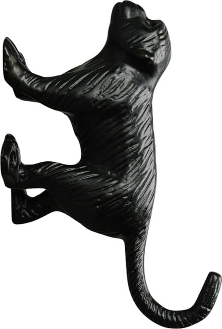 Byon Wall Hook Monkey - aluminium wand haak aap zwart