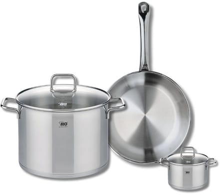 Set van 1 Koekenpan 28 cm en 2 kookpotten 12 en 26 cm Elo Profi Citrin