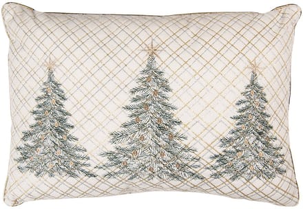 Clayre & Eef Sierkussen 50x35x4 cm Beige Polyester Kerstboom