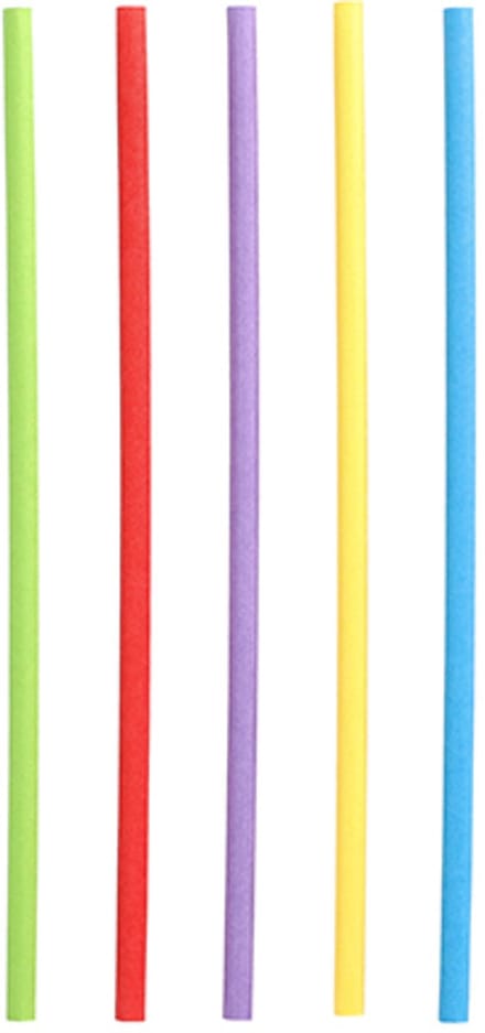 10x 100 Drinkrietjes papier Ø 6 mm · 20 cm assorti kleuren