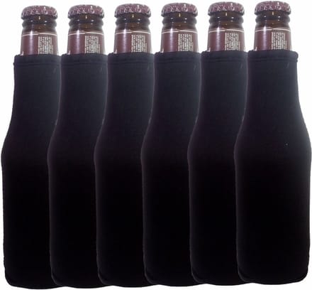 koozie.eu - 6 stuks bierfleshouder- flessen koel houder | bierfles | zwart