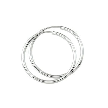 TFT oorringen Ronde Buis Zilver Glanzend 2 mm x 30 mm