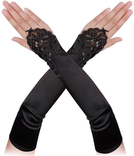 Dailygoods - Vingerloze Lange Satijnen Handschoenen voor Dames