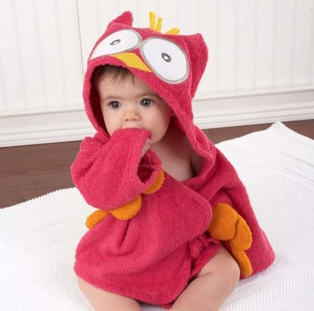Badjas Roze Uil (0-12m)