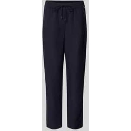straight fit stoffen broek van viscosemix met linnenaandeel