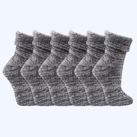 Wollen sokken | Thermo sokken | Kleur: Grijs | Diverse maten | 6 paar