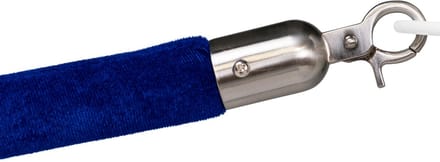 Afzetkoord Velours | Blauw - Geborsteld Chroom