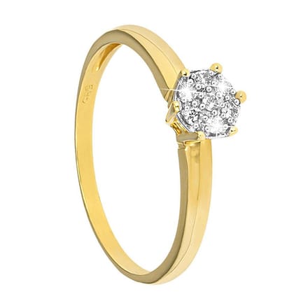 Di Lusso - Ring Bologna - 14 Karaat Goud - Diamanten - Dames - 19.00 mm