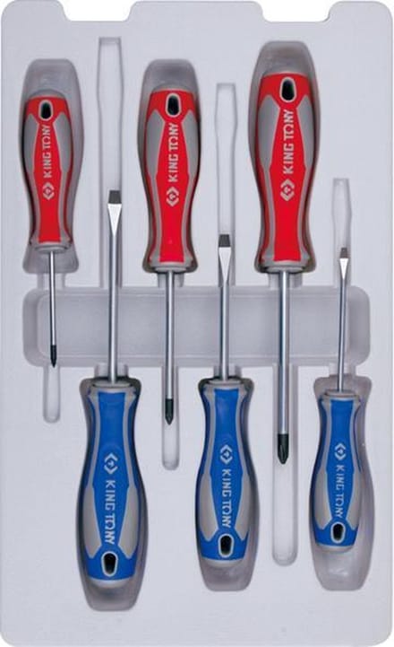 Sleuf- en PHILLIPS®-schroevendraaierset-31116MR - 6 stuks - KING TONY