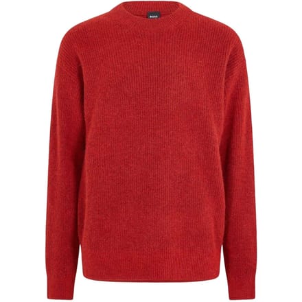 Boss Heren Sweater Top met Crew Hals (Rood)