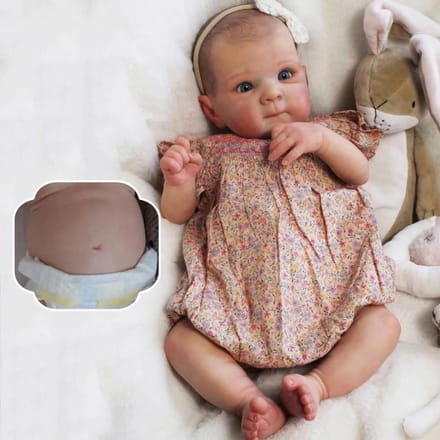 Babypop Meisje - Levensgetrouwe Pop - Spelenderwijs Leren - Anatomisch Correct - 45 cm - Katoenen Kleding