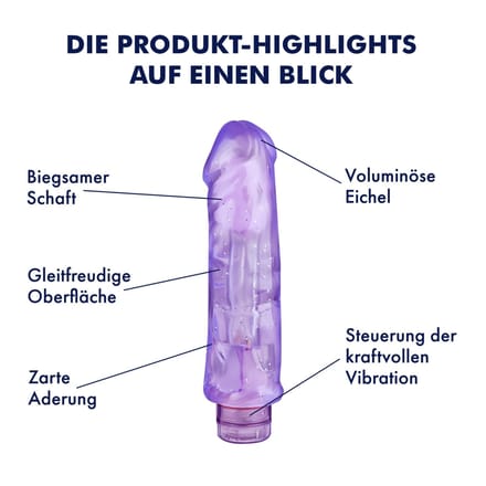 Volumineuze natuurlijke vibrator, 23 cm
