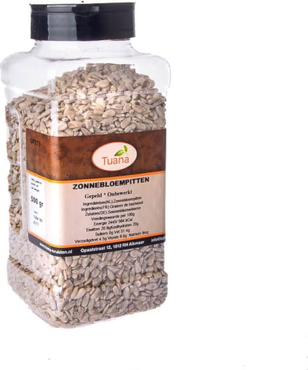 Tuana Kruiden - Zonnebloempitten Gepeld - Strooibus 500 Gram - GP-Z-0004